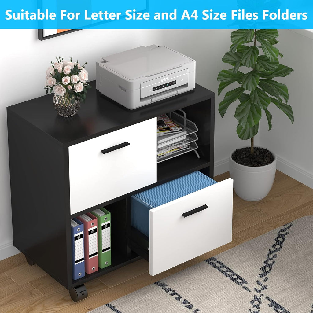2 Drawer Wood File Cabinet with Wheels K627260