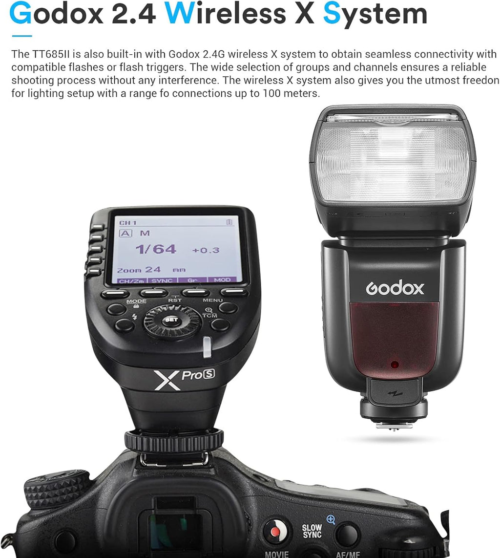 TTL Flash GN60 2.4G Wireless Camera Flash Speedlite W693