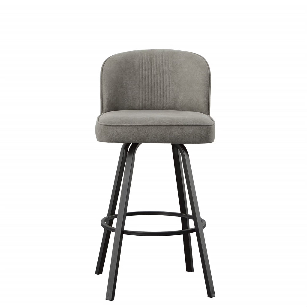 Gray Metal Swivel Upholstered Barstool B29749