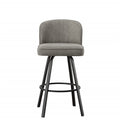 Gray Metal Swivel Upholstered Barstool B29749