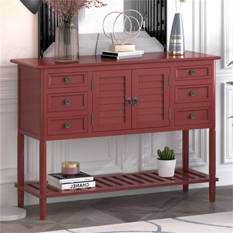 Clear Console Table with 6 Drawers and 1 Shelf N1342