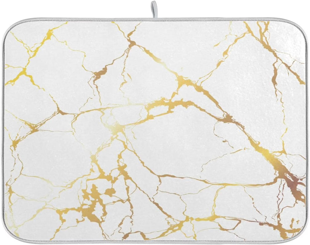 Gold Marble Dish Drying Mat 18x24Inch N69979