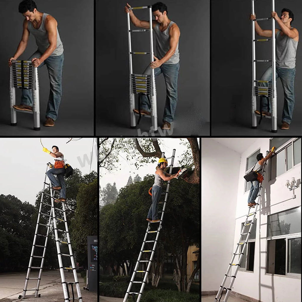 12 FT Stainless Steel Telescoping Ladder L366210