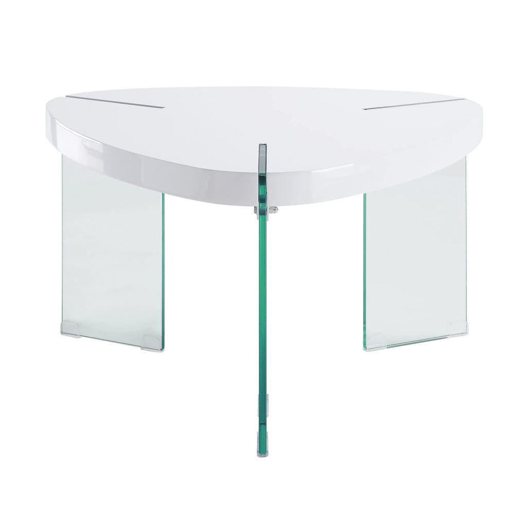 White High Gloss & Clear Glass Coffee Table G32263