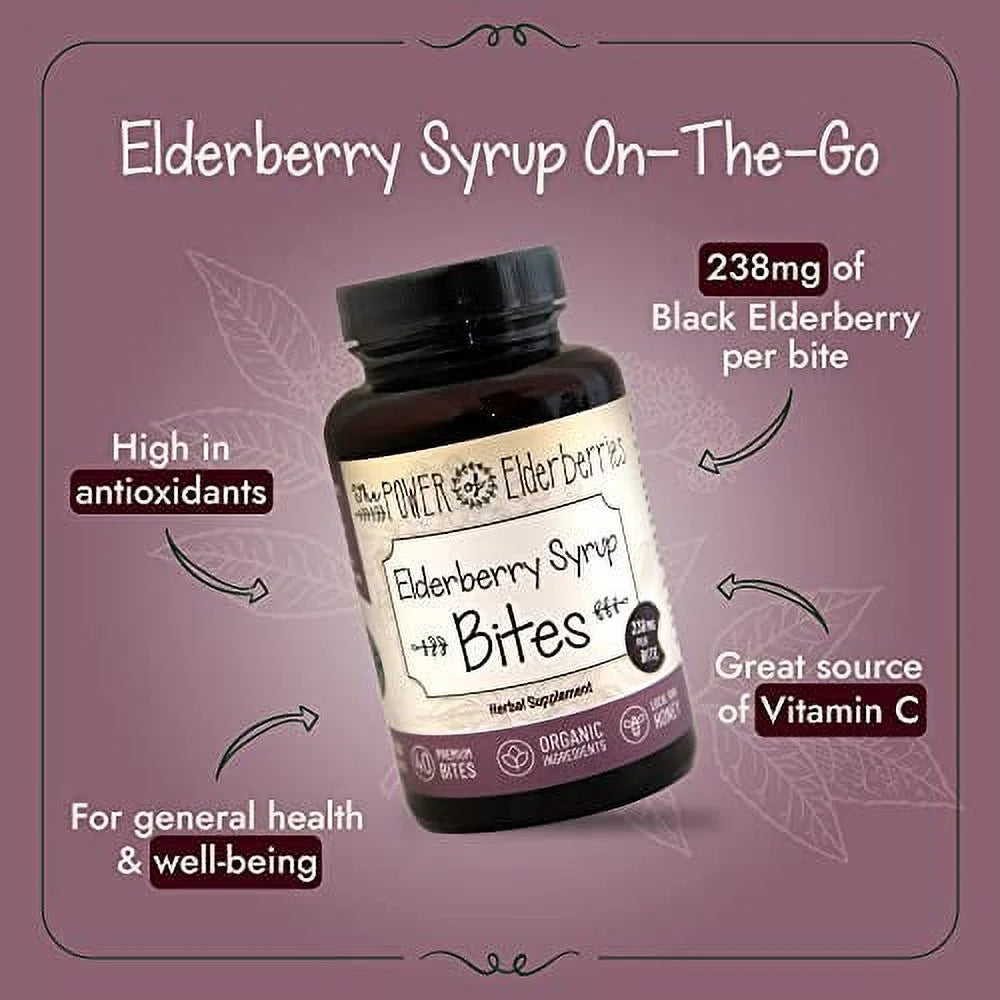 Vegetarian Elderberry Syrup Bites 40 Count F169
