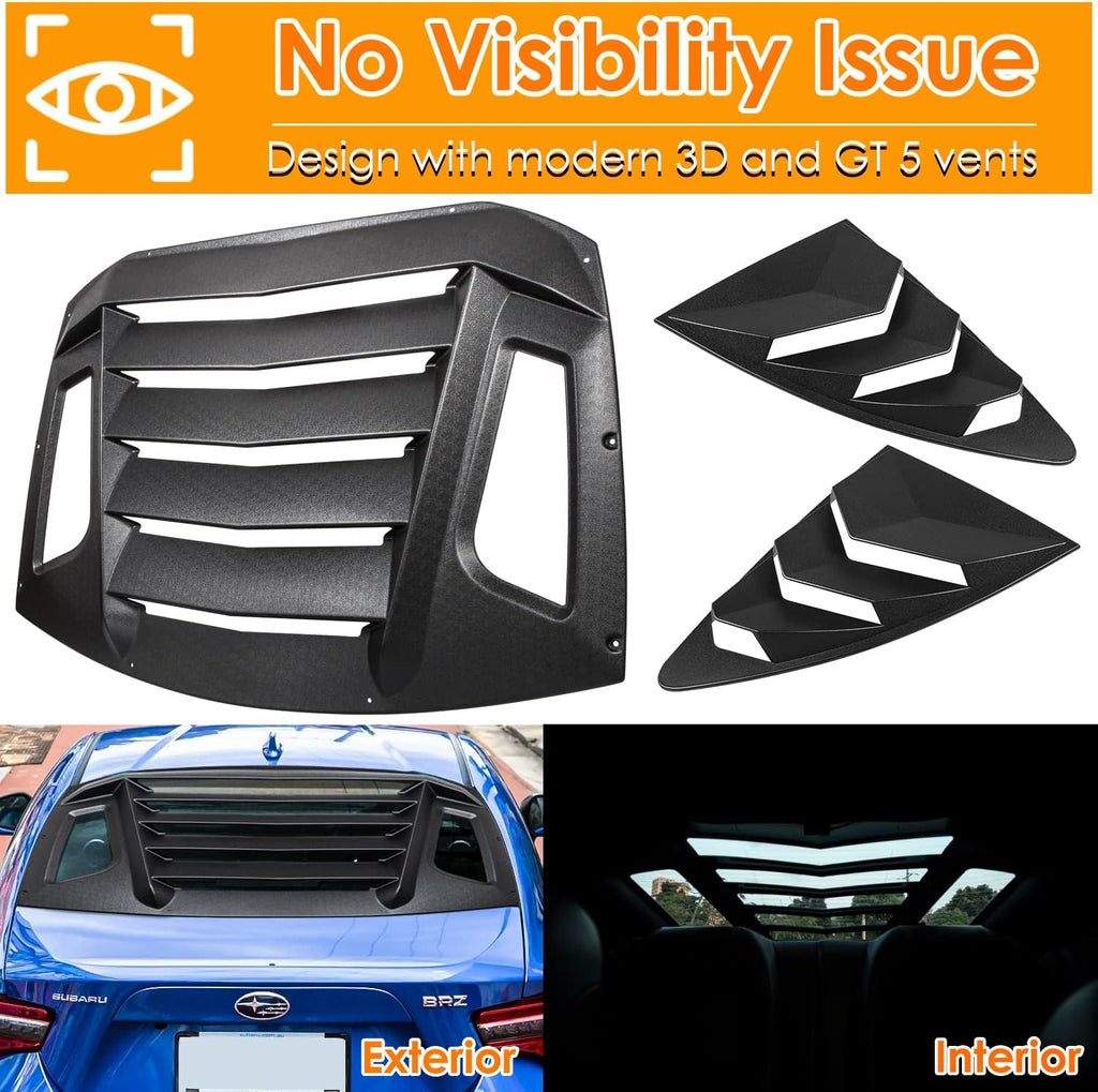 Side & Rear Window Louver ABS Matte Black W840069