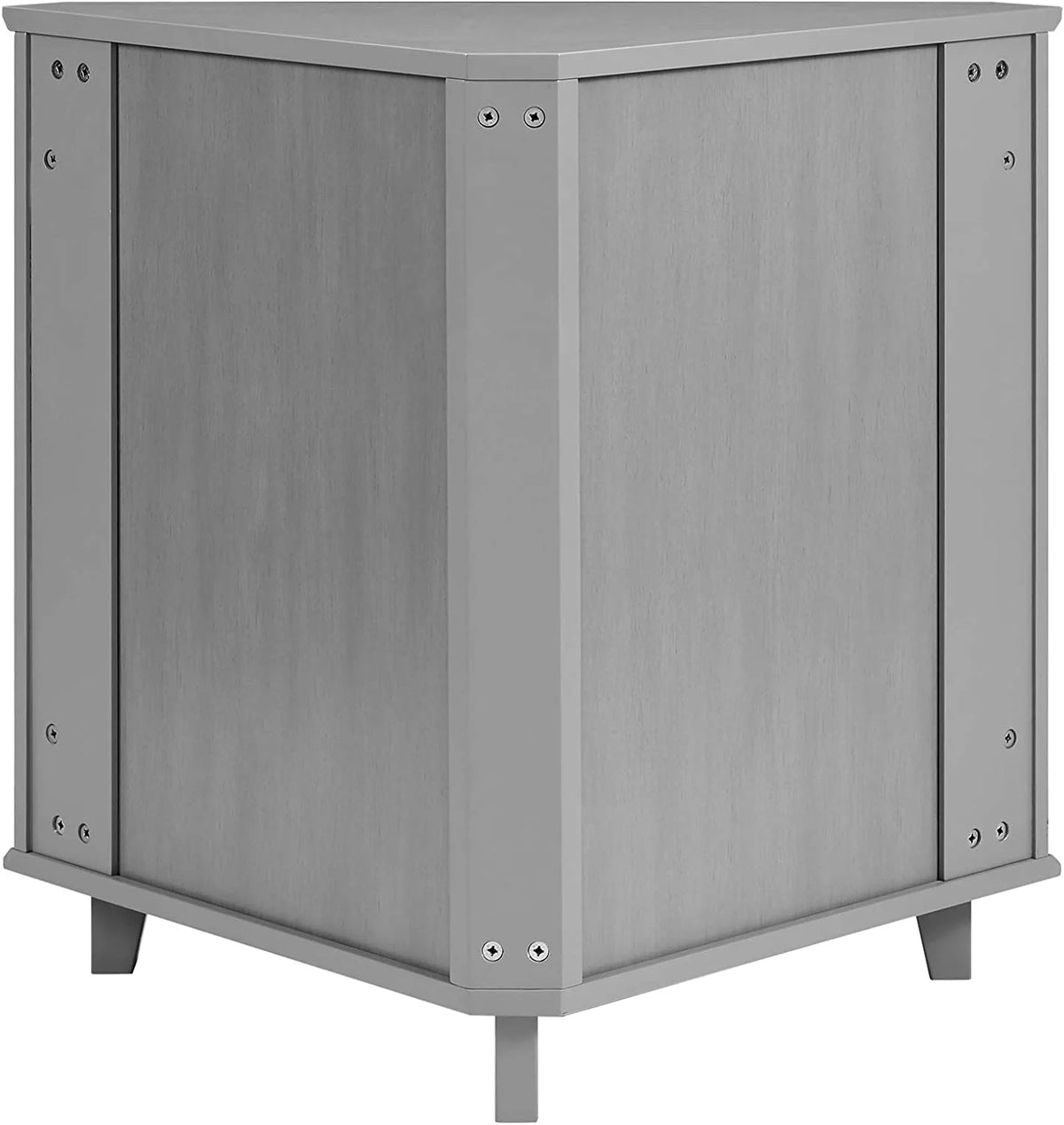 2 Door Corner Accent Table 32 Inch Grey P5276
