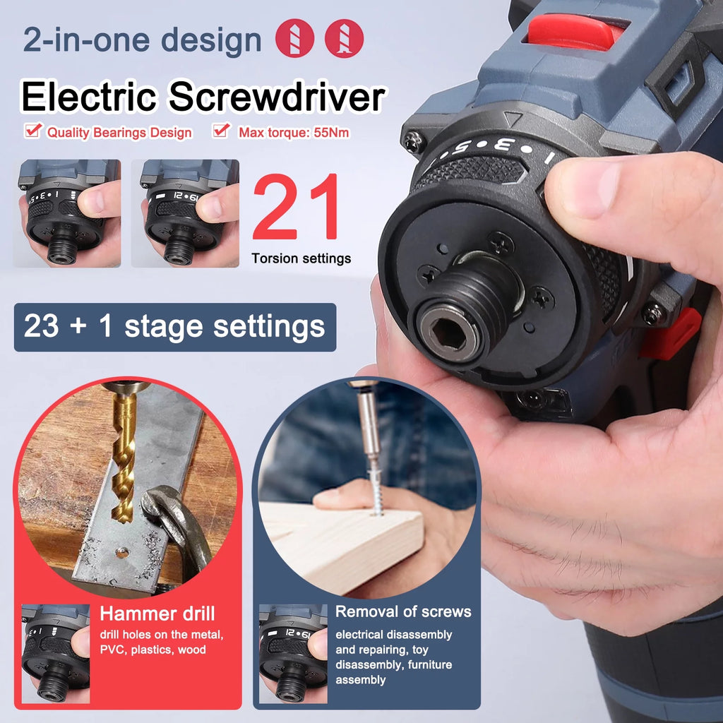 21V Brushless Motor Electric Screwdriver 55Nm Torque T463
