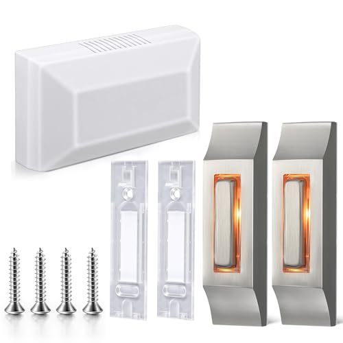 Wired Doorbell Chime Kit with 2 Lighted Metal Push Buttons, 16V 10VA 2 Sounds, Silver R84165
