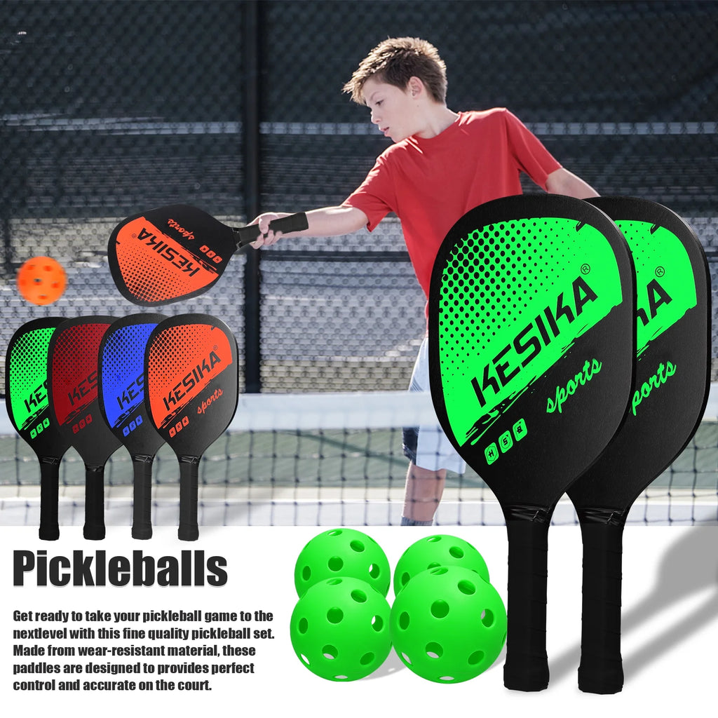 Pickleball Paddle Set 2 Rackets & 4 Balls with Carrying Bag C762