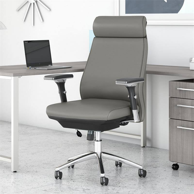 Light Gray Leather Executive Chair W82635