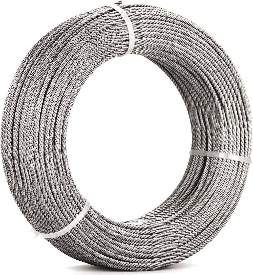 1/8 Stainless Steel Aircraft Wire Rope, 7 x 7 400 Feet T 316 Marine Grade T4266