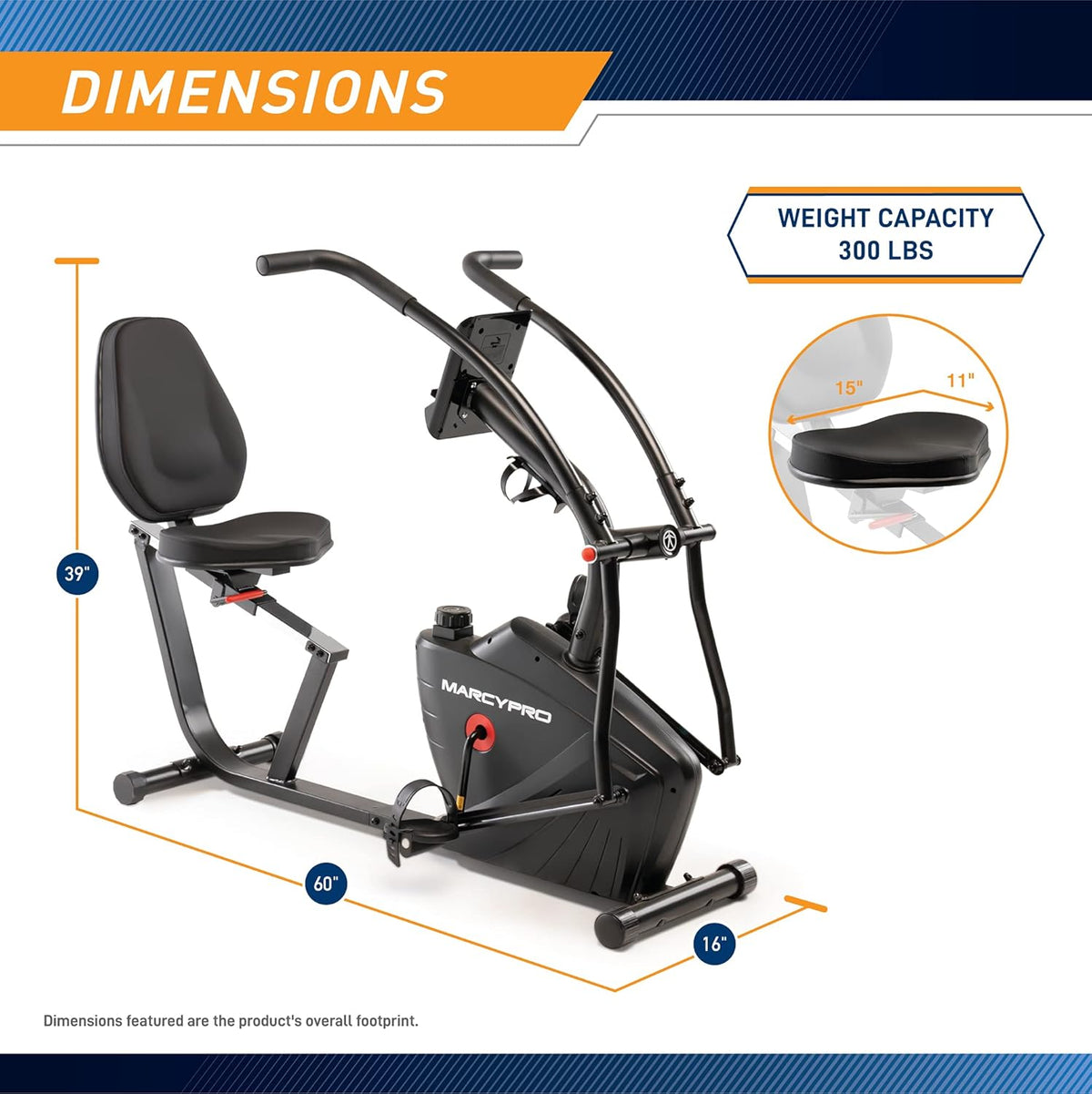 Dual Action Recumbent Exercise Bike with Arm Exercisers B70319