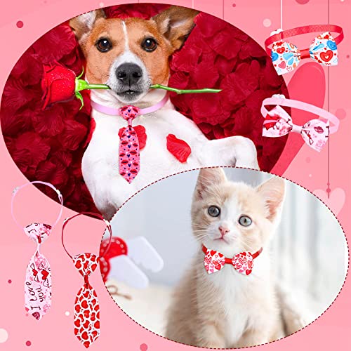 50 Pieces Dog Bow Tie Collar Set with Adjustable Collar G287632
