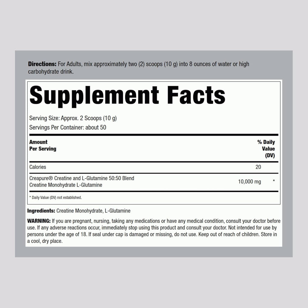 German Creatine Monohydrate and L-Glutamine Powder 1.1 lbs D99136