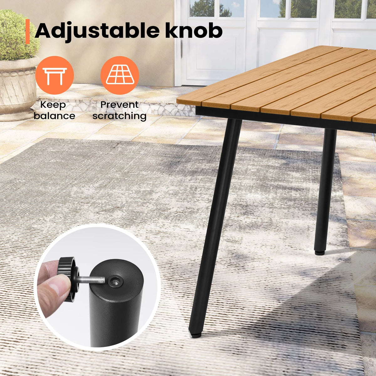 82in Rectangular Dining Table for 6-8 Person, Brown L273