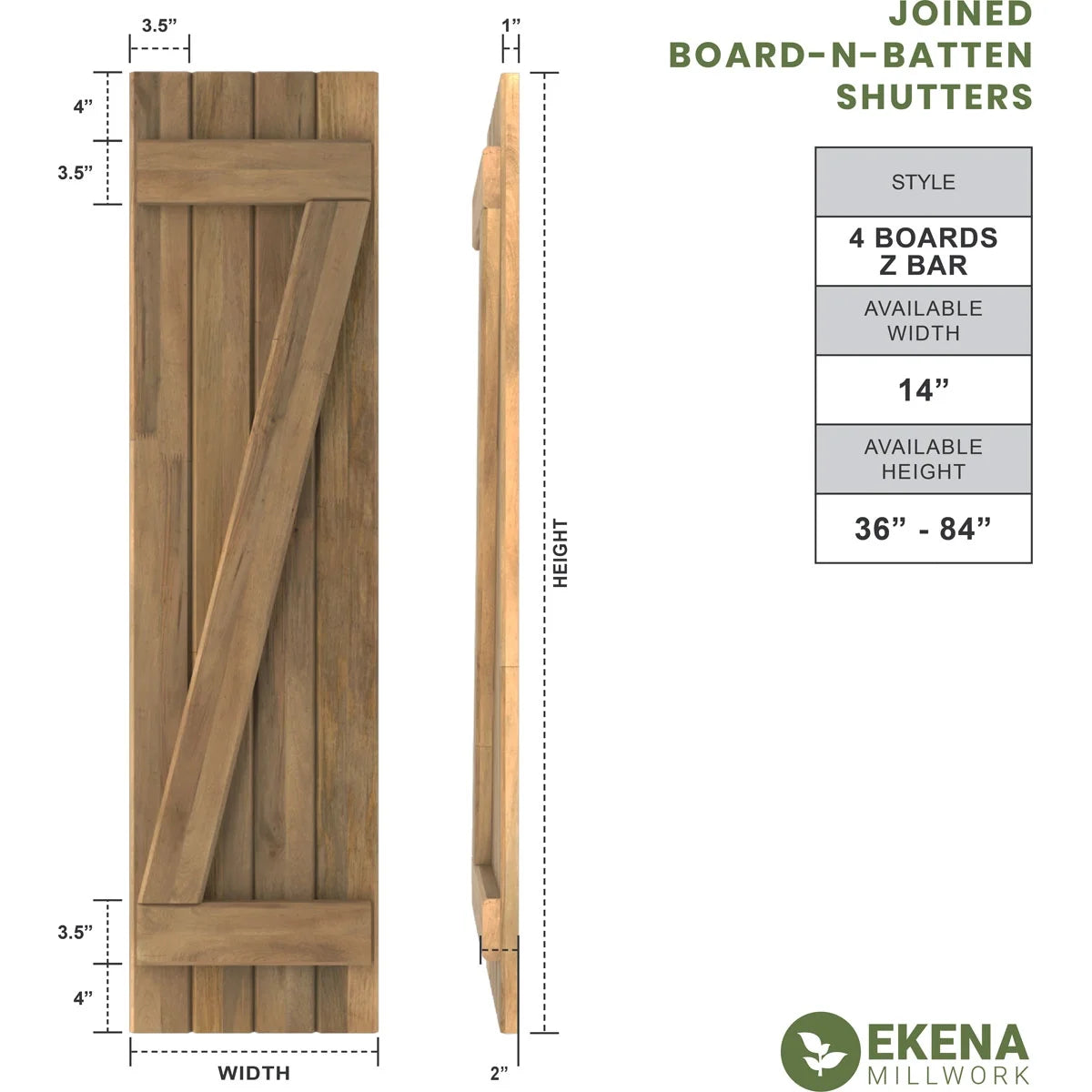 Black Wood Board-n-Batten Shutters S75547