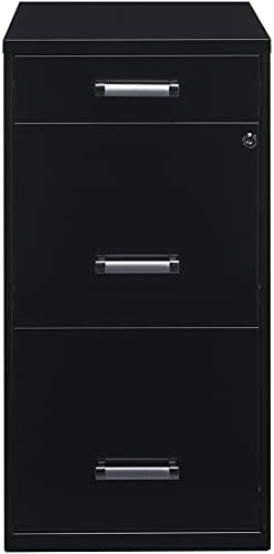 Black 18in. Deep 3 Drawer Metal File Cabinet C9223