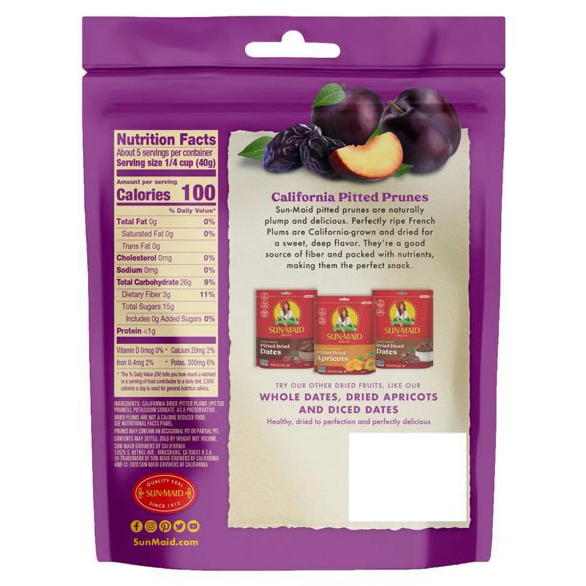 California Whole Pitted Prunes 7 oz Pack of 4 C1510