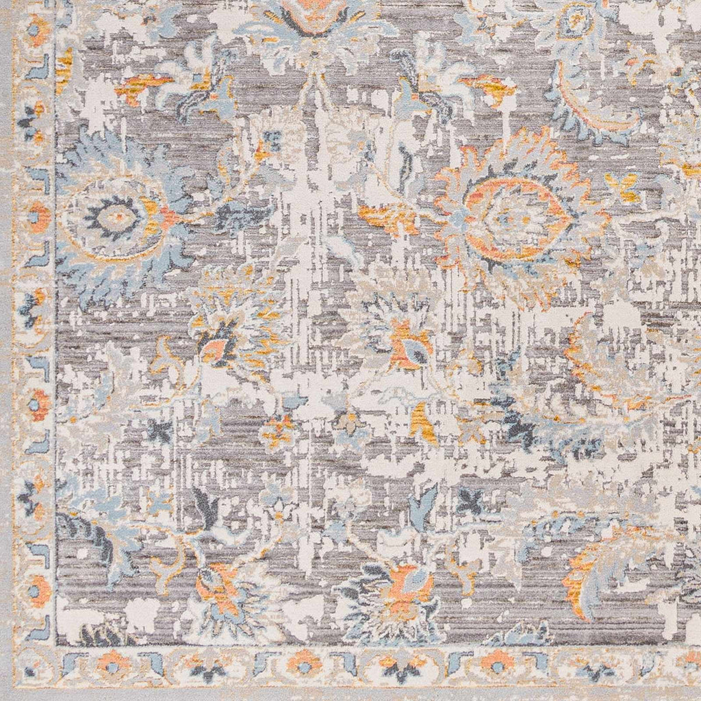 Gray Brown Round Area Rug I995