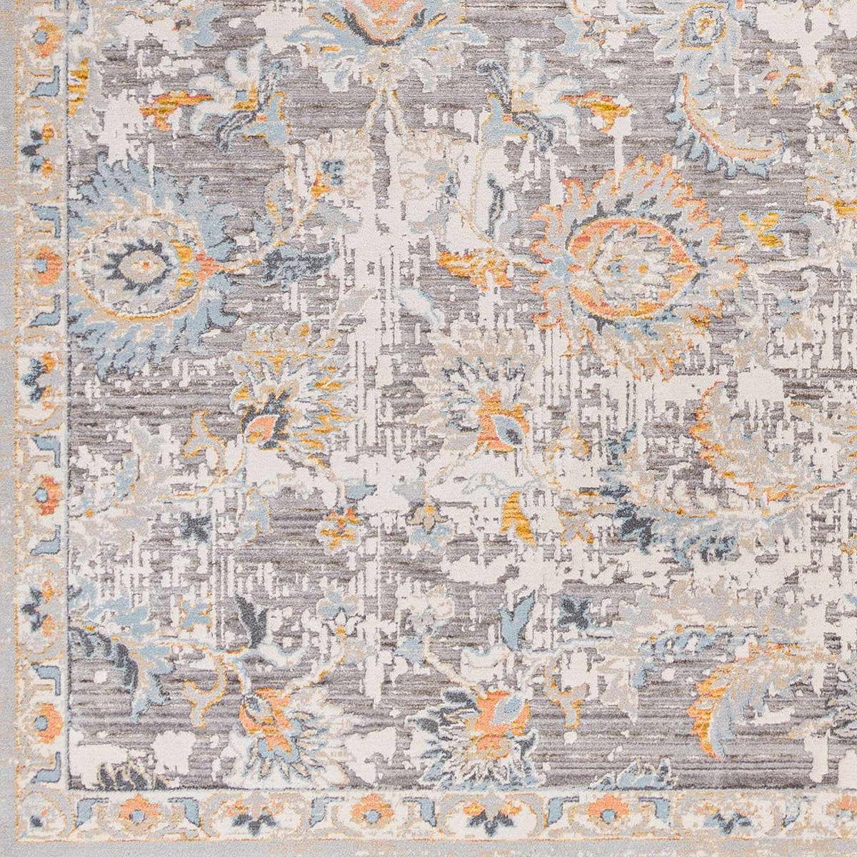 Gray Brown Round Area Rug I995