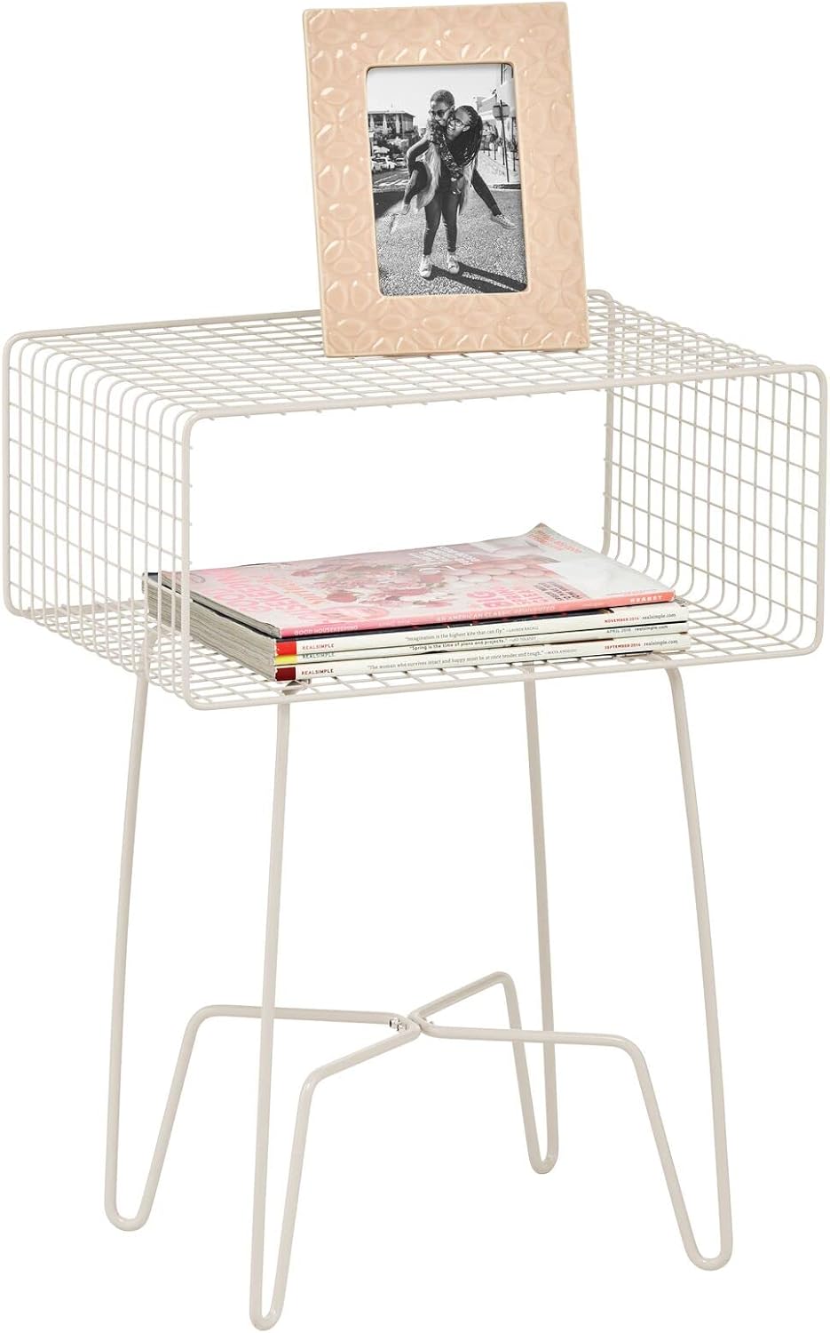 Industrial Side Table with Storage Shelf I11710