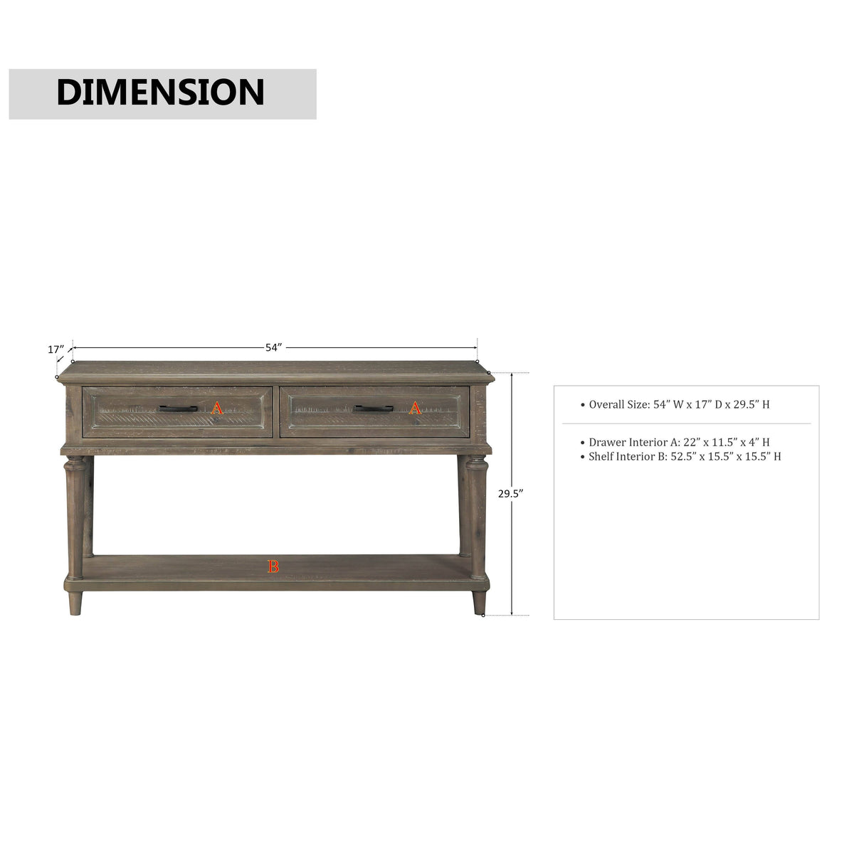 Driftwood Light Brown Sofa Table B888846