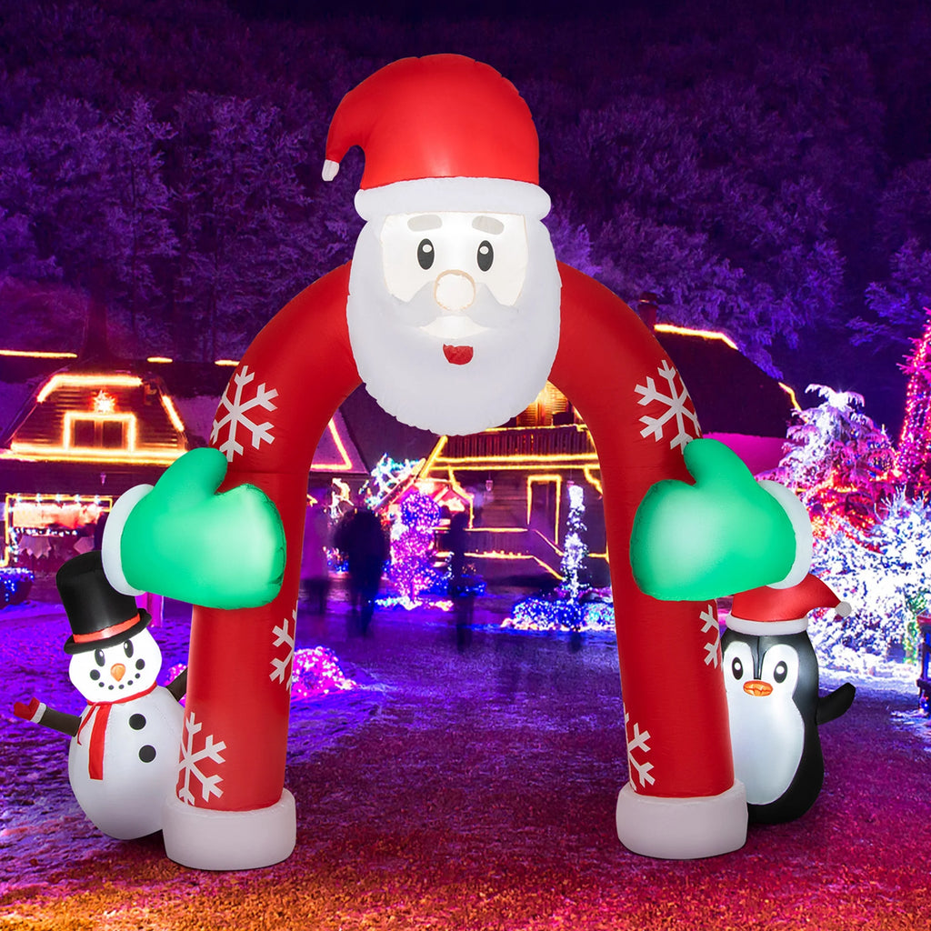 10FT Inflatable Christmas Santa Archway Decoration with LED Lights W49860