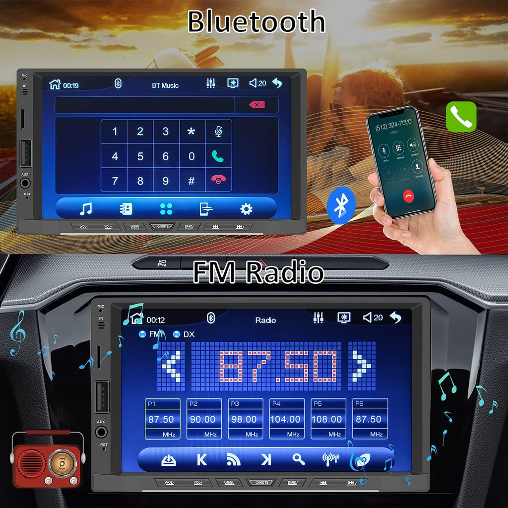 Double Din 7 Inch Touch Screen Car Stereo with Backup Camera S698716