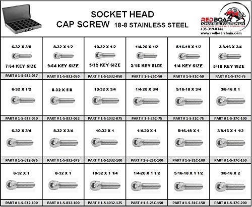 18-8 Stainless Steel Socket Head Cap Screws Assortment L75431
