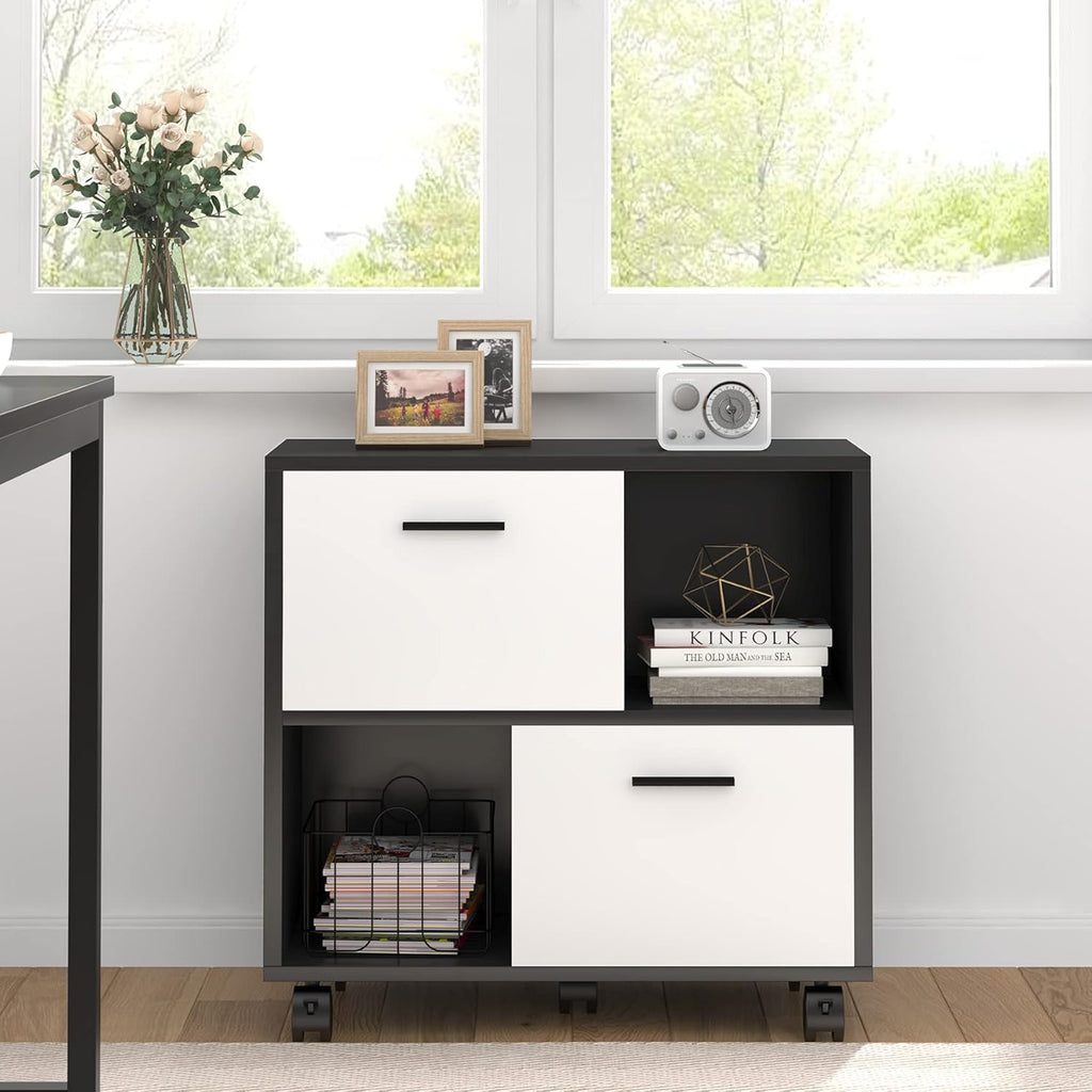2 Drawer Wood File Cabinet with Wheels K627260