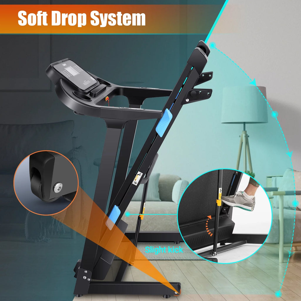 18 INCH Wide 3.25 HP Electric Folding Treadmill with Incline R434