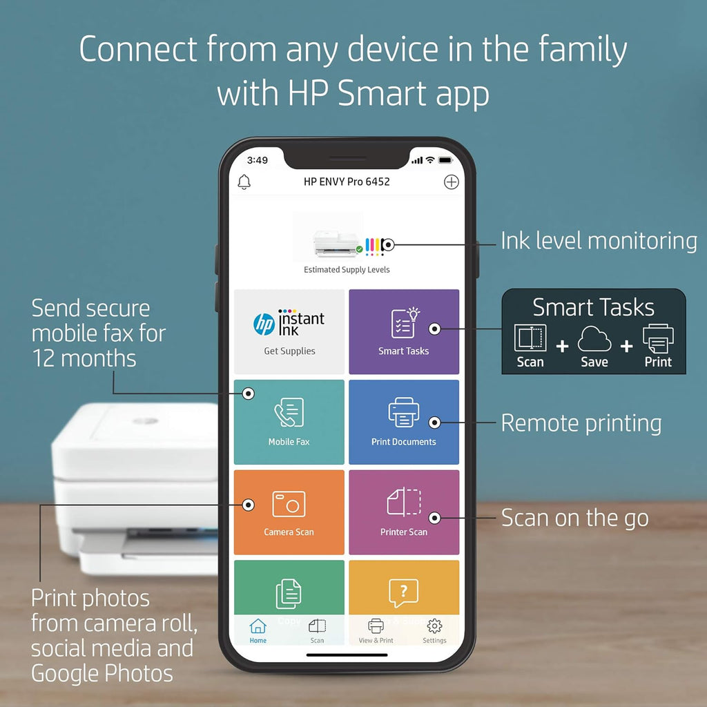 Wireless Inkjet Color Printer with Auto Document Feeder M497774