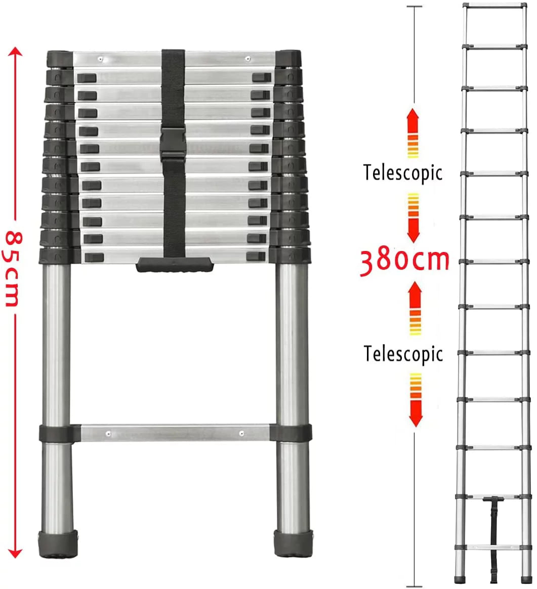 12 FT Stainless Steel Telescoping Ladder L366210