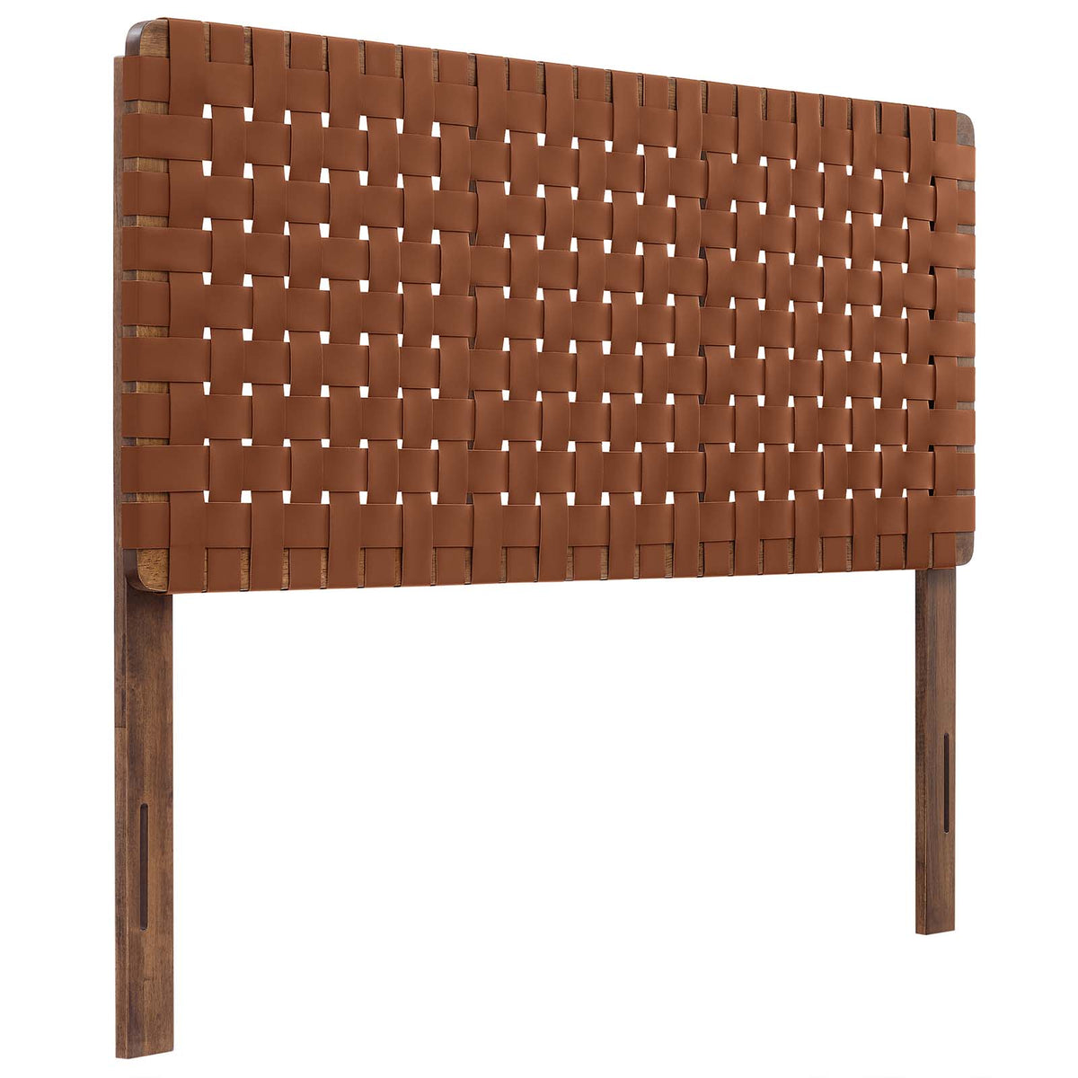 Full Vegan Leather Headboard in Walnut Brown Q9001