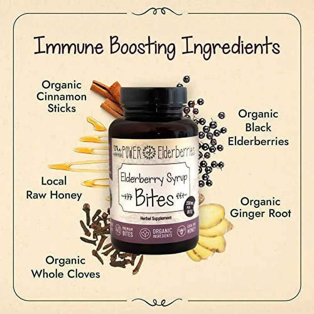 Vegetarian Elderberry Syrup Bites 40 Count F169