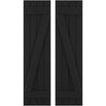 Black Wood Board-n-Batten Shutters S75547
