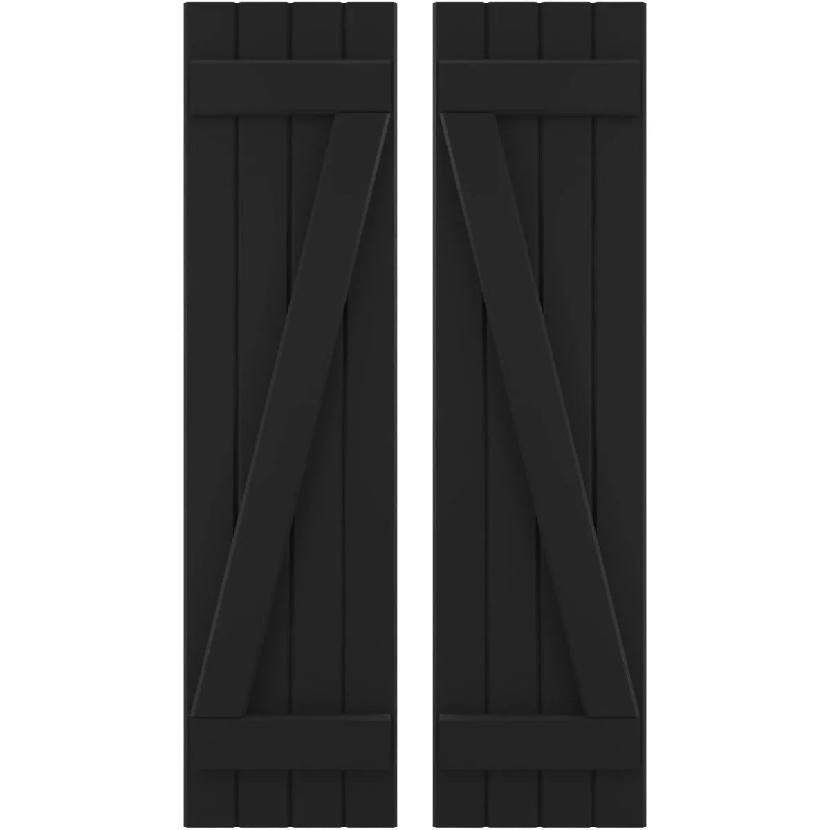 Black Wood Board-n-Batten Shutters S75547