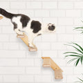 Cat Wall Climbing Shelf, 2 pcs 4 Step Wall-Mounted Ladder with Sisal Scratching Rope F7628