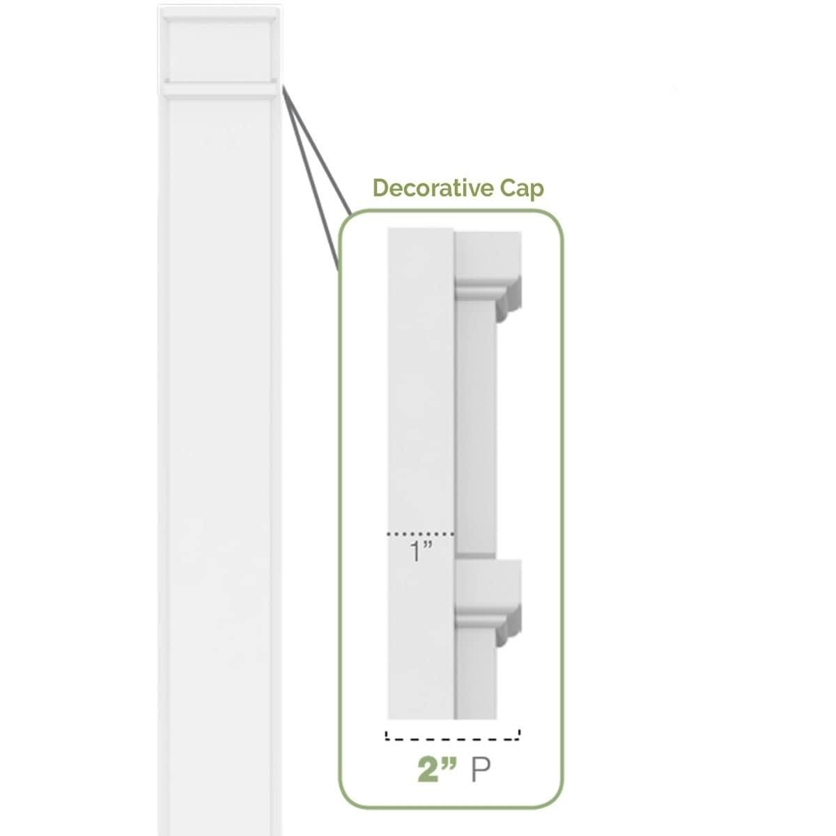 Plain PVC Pilaster with Standard Capital & Base (Pair) H2202