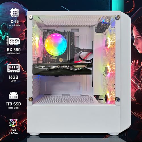 Gaming PC Desktop, GeForce RTX 2060 Super 8G, Intel Core I7 8th up to 4.1GHz, 16G DDR4, 1T SSD, WiFi 6, RGB Fan x6, Windows 11 Home O68831
