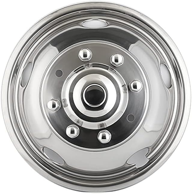 2pc 19.5 Polished Stainless Steel Dually Wheel Simulators, 8 Lug Hubcaps with Installation Tool Kit S1191