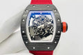 Skeleton Dial Black Bezel Red Canvas Strap N875