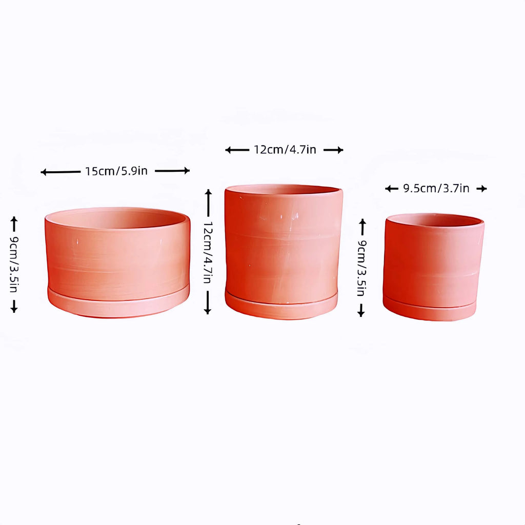 Terracotta Flower Pots, 3 Count with Drainage Holes E765726