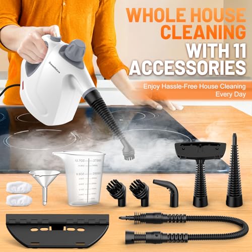 15.2OZ Handheld Pressurized Steam Cleaner with 11-Pieces Accessories F886053