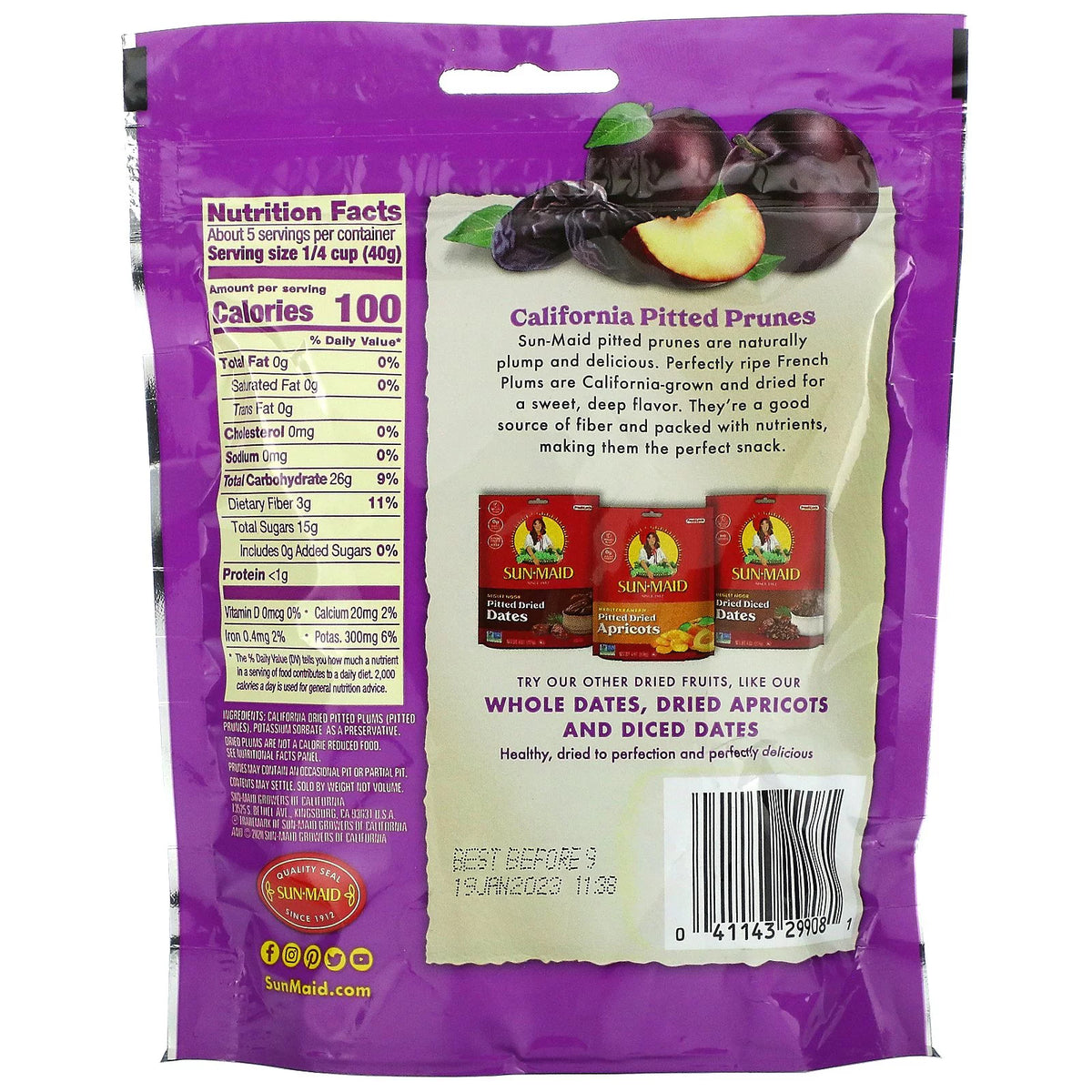 California Whole Pitted Prunes 7 oz Pack of 4 C1510