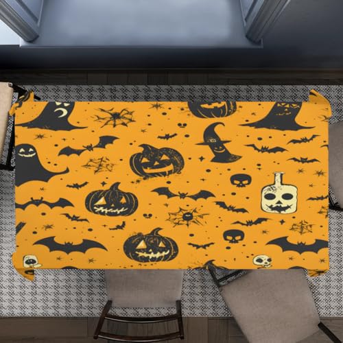 Skull Skeleton Rectangle Table Cloth 60 x 120 inch Fabric Tablecloth Q135285