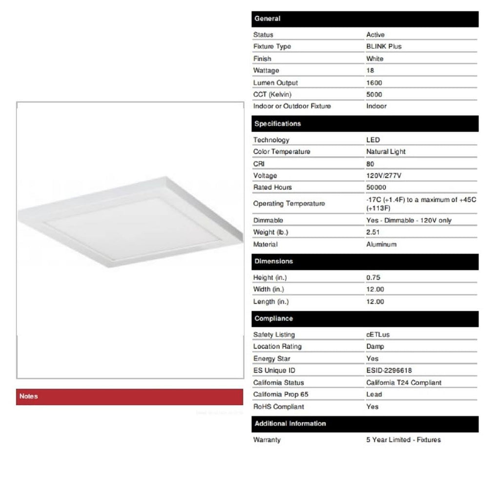 LED Flat Panel Light in White D914