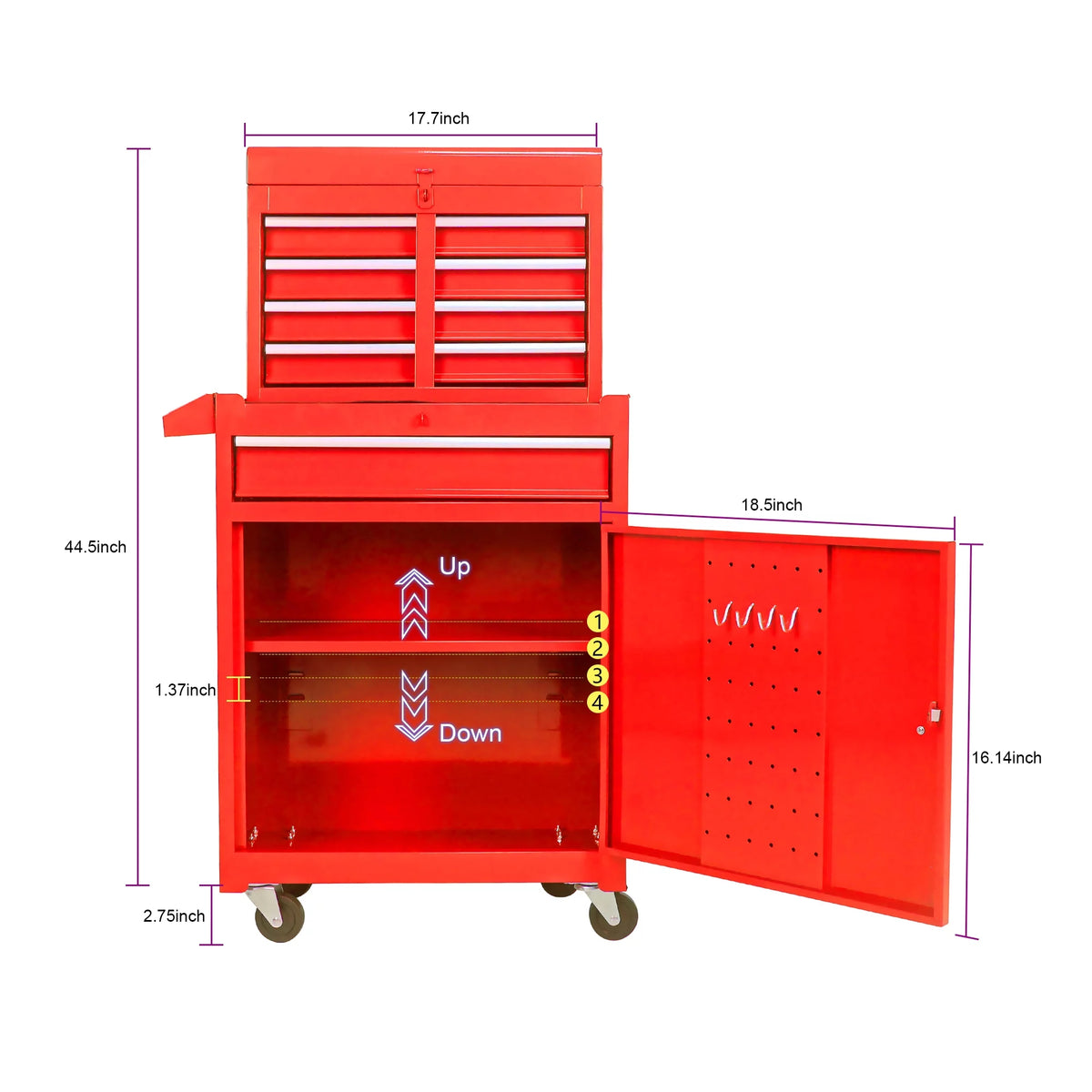 Black 5 Drawer Rolling Tool Chest with Locking System K172422