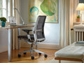 Black Knit Office Desk Chair with Adjustable Arms and Lumbar Support N742